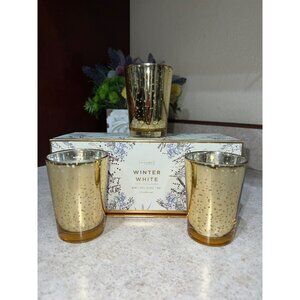 Illume Winter White Mini Luxe Glass Candle Trio